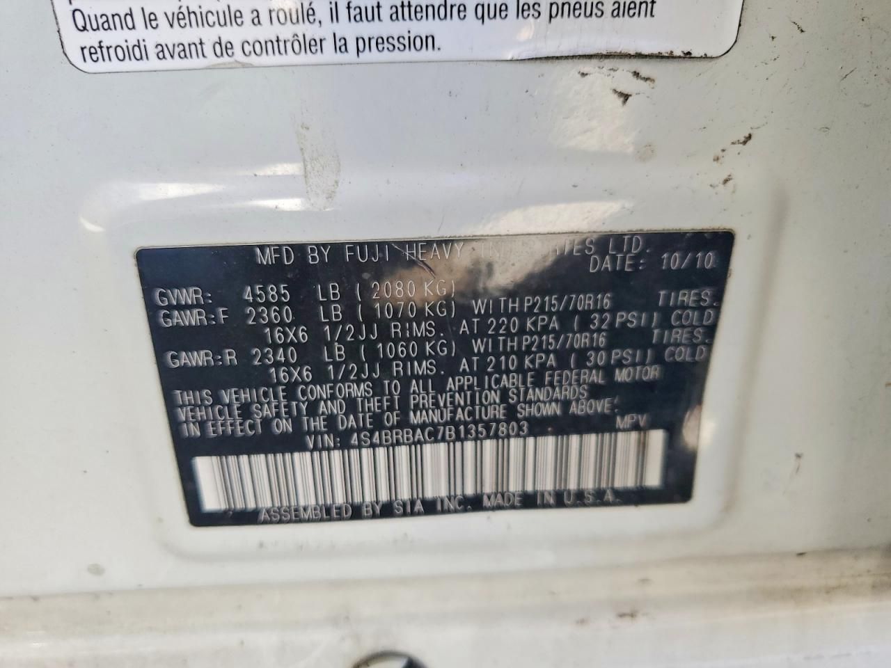 2011 Subaru Outback 2.5i