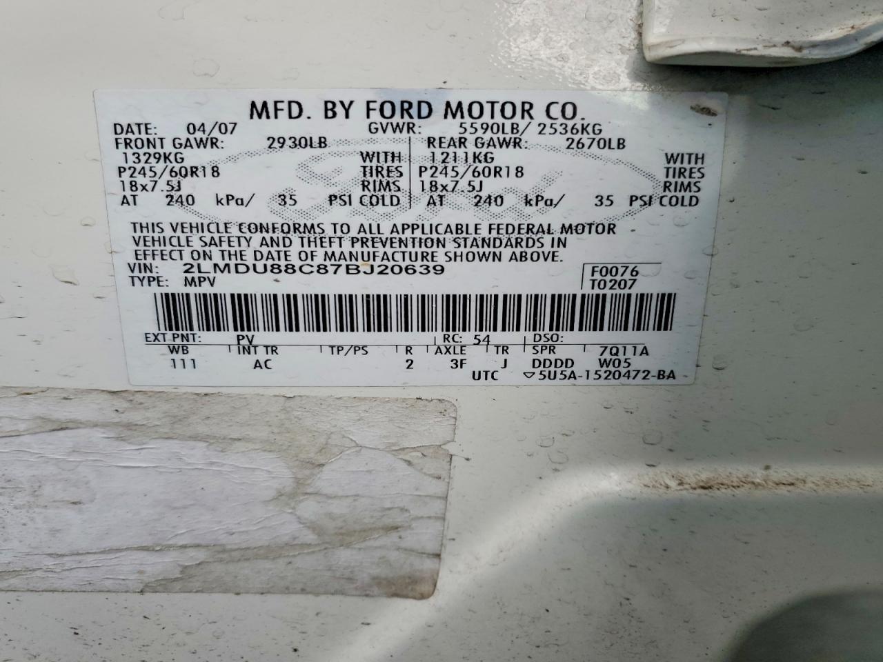 2007 Lincoln MKX