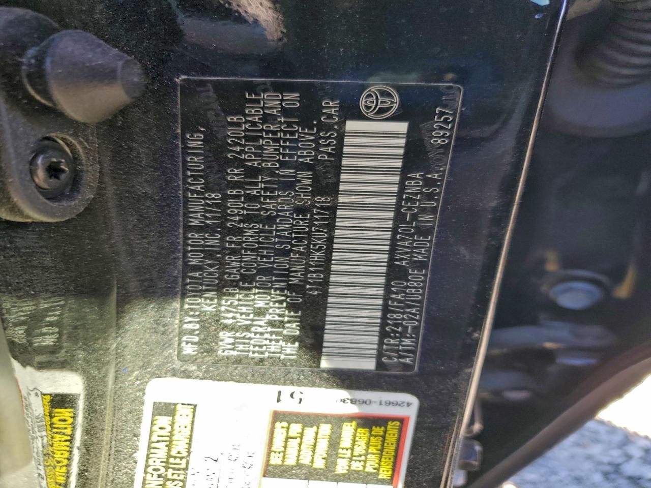 2019 Toyota Camry l