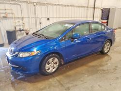 Honda salvage cars for sale: 2013 Honda Civic lx