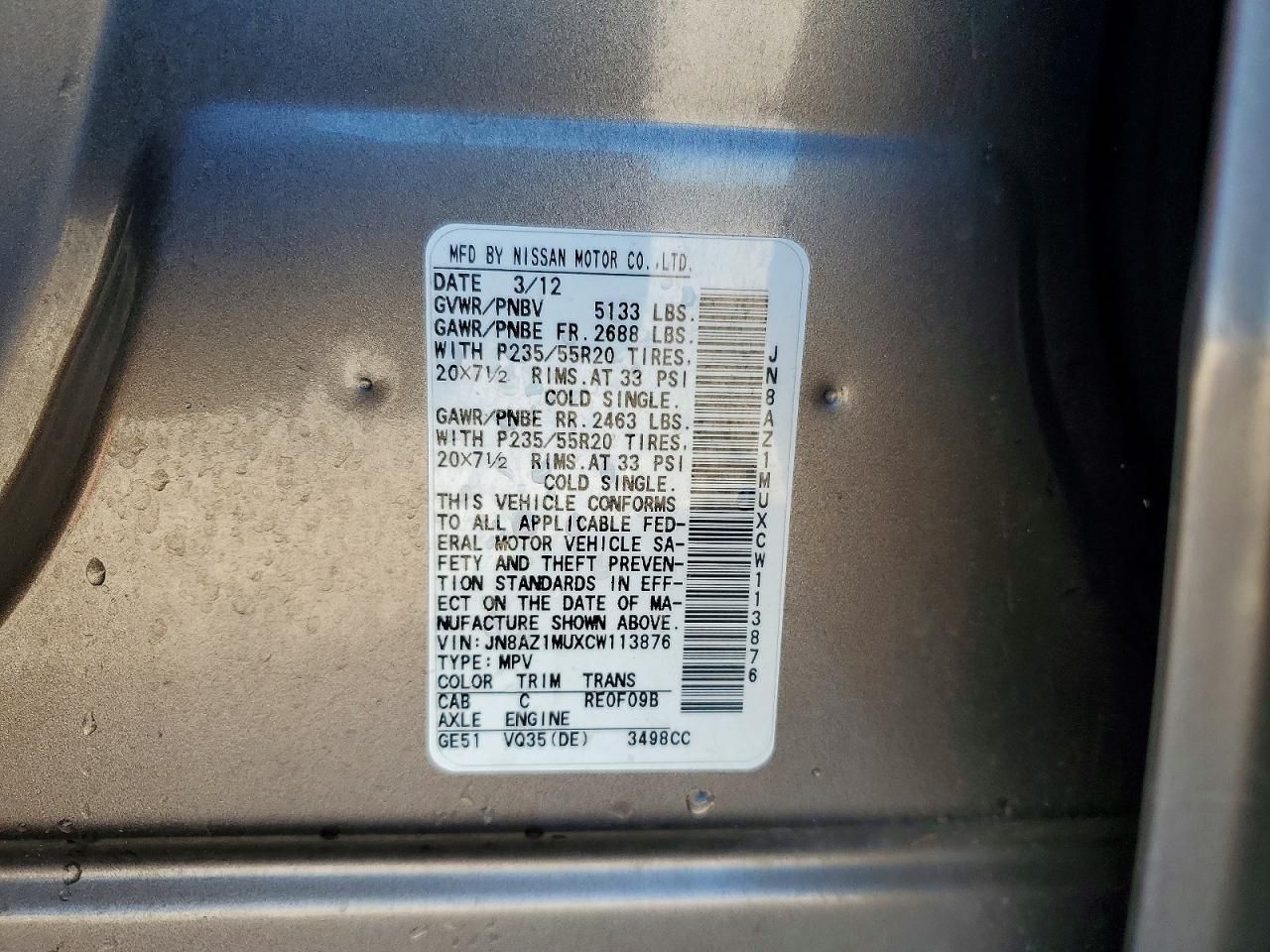 2012 Nissan Murano s