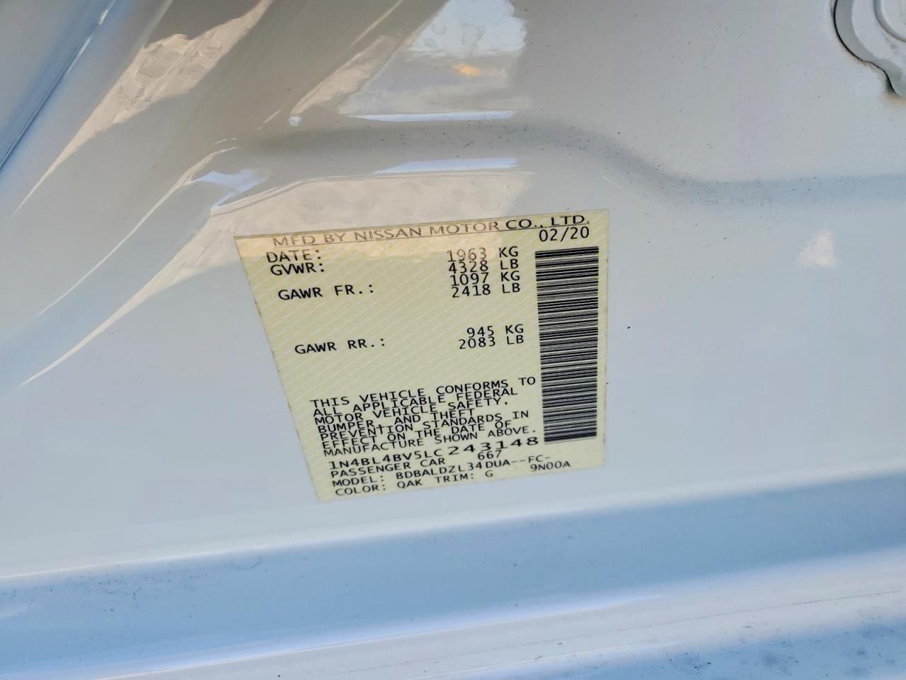 2020 Nissan Altima s