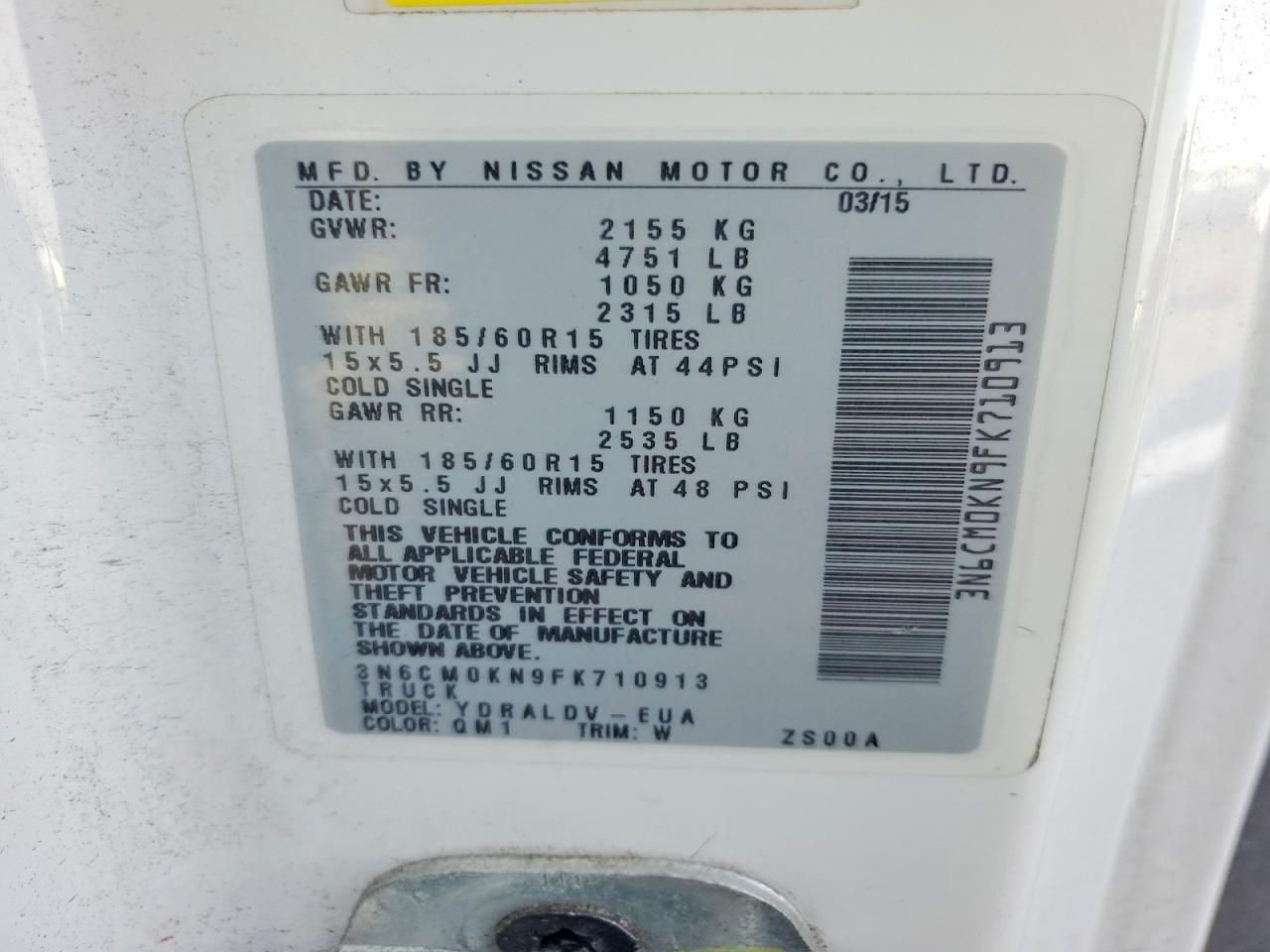 2015 Nissan NV200 Delivery Van