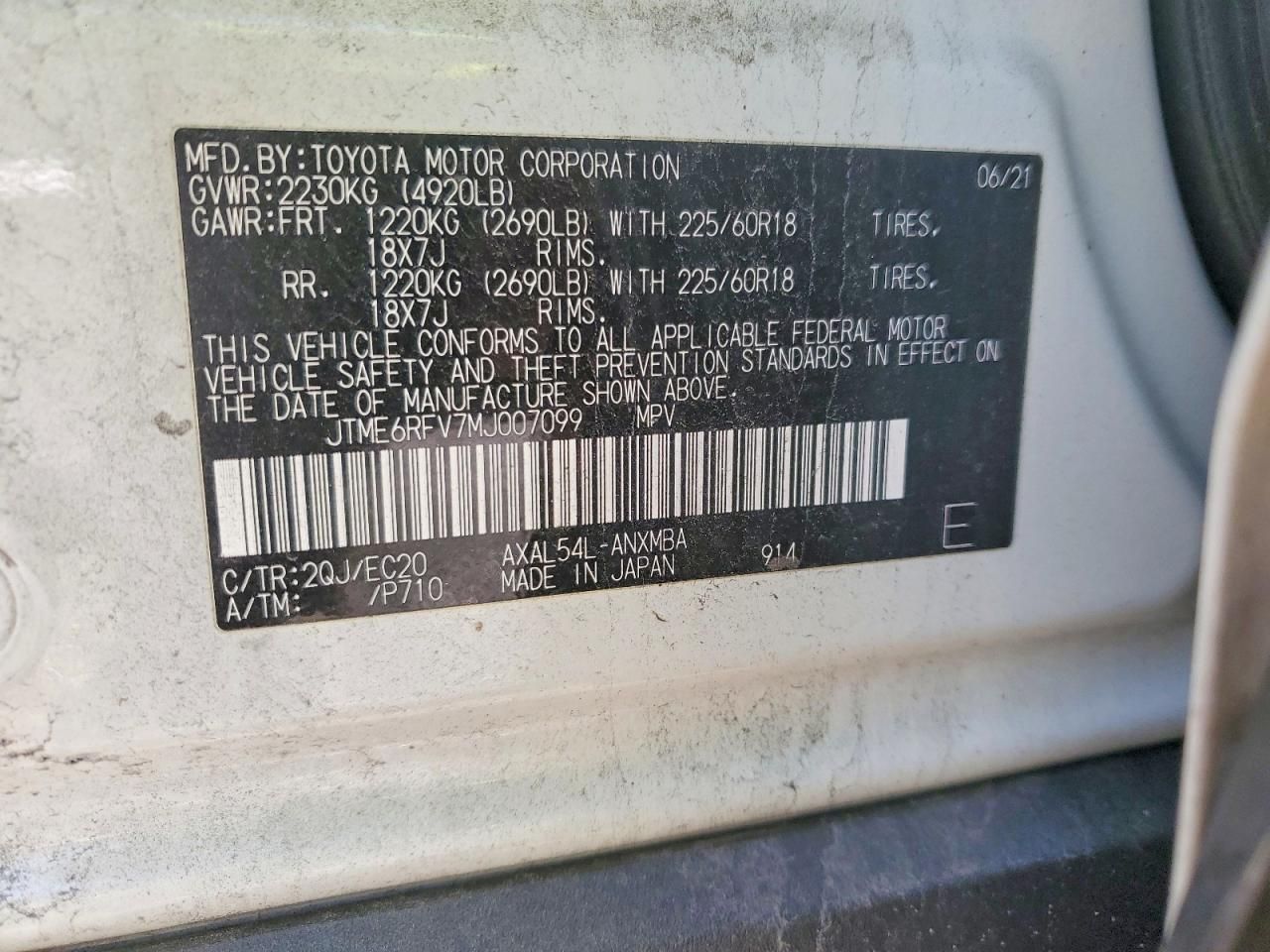 2021 Toyota Rav4 xse