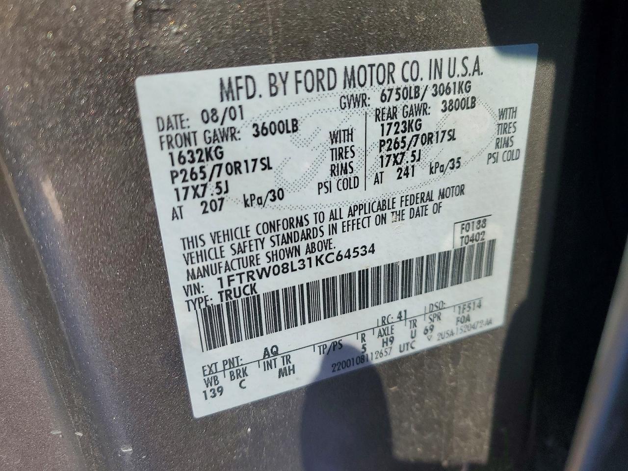 2001 Ford F150 Supercrew