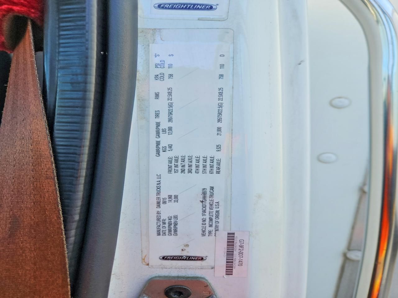 2016 Freightliner Business Class M2 BOX Truck