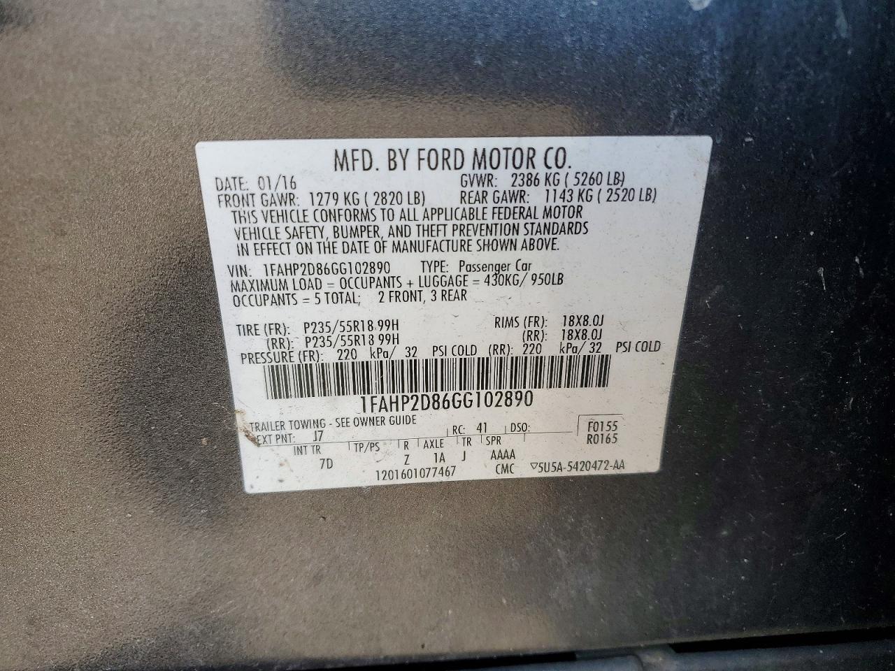 2016 Ford Taurus se