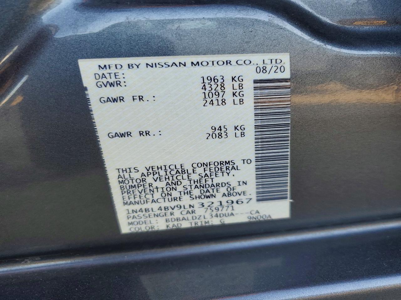 2020 Nissan Altima s