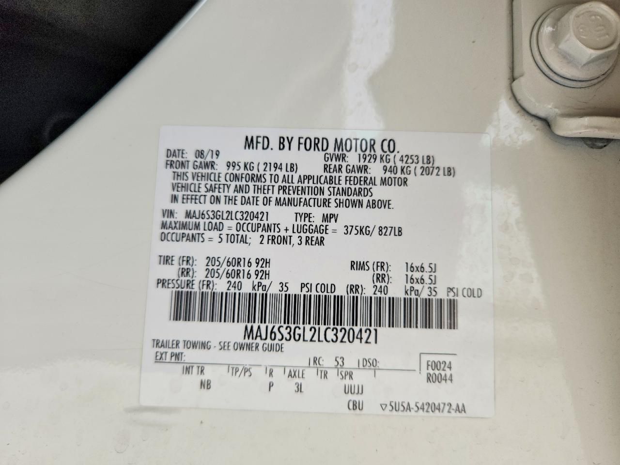 2020 Ford Ecosport se