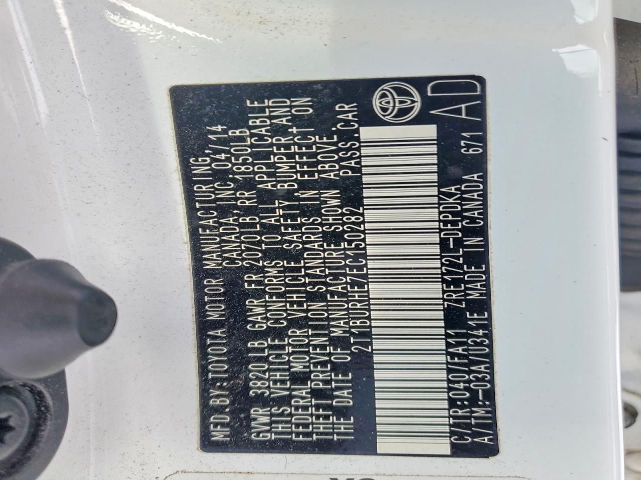 2014 Toyota Corolla l