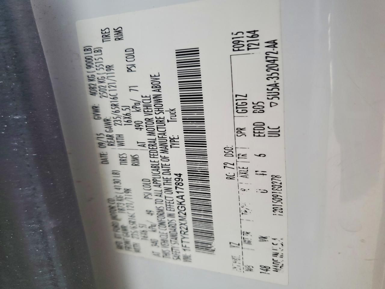 2016 Ford Transit T-250