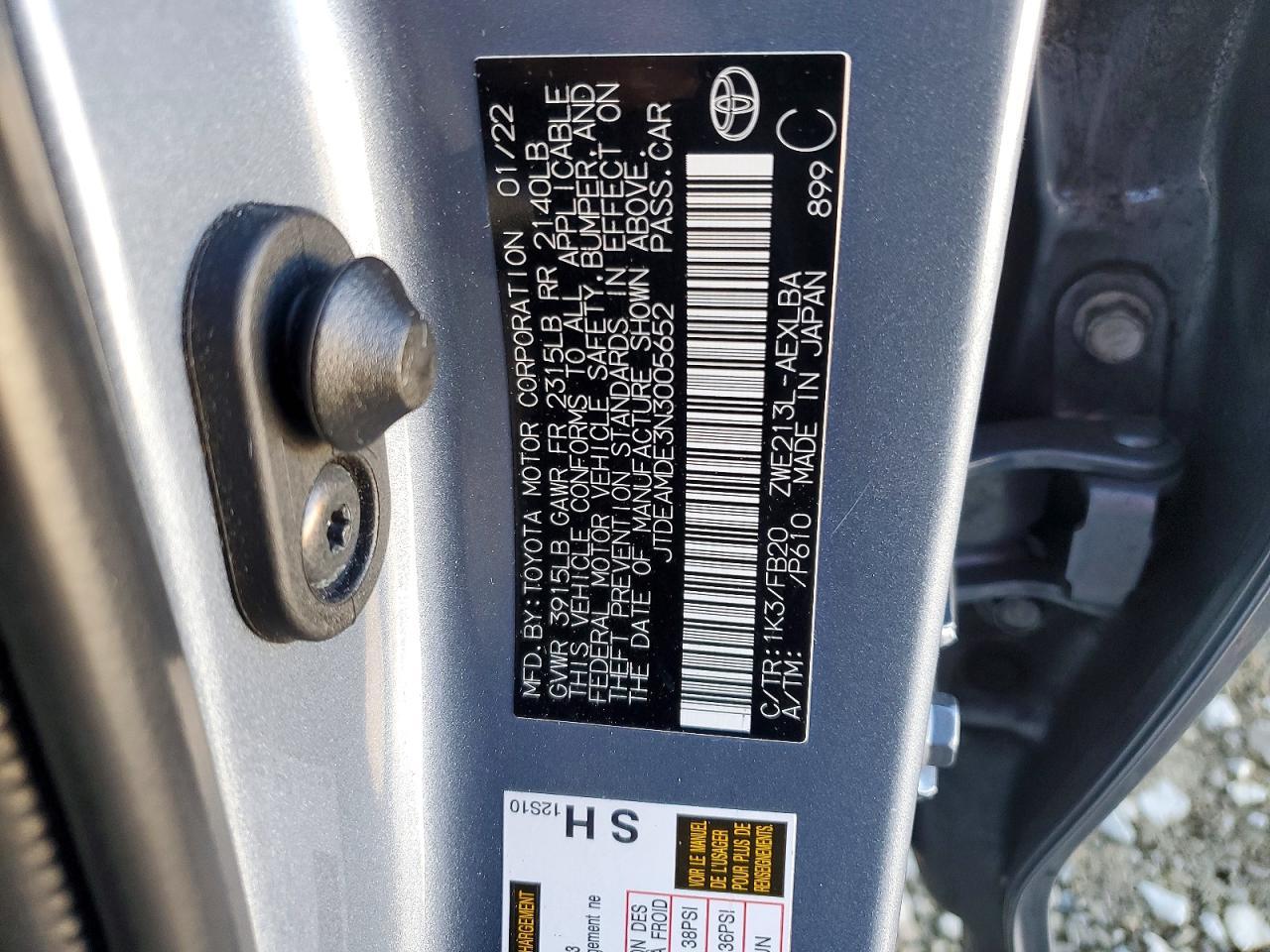 2022 Toyota Corolla le