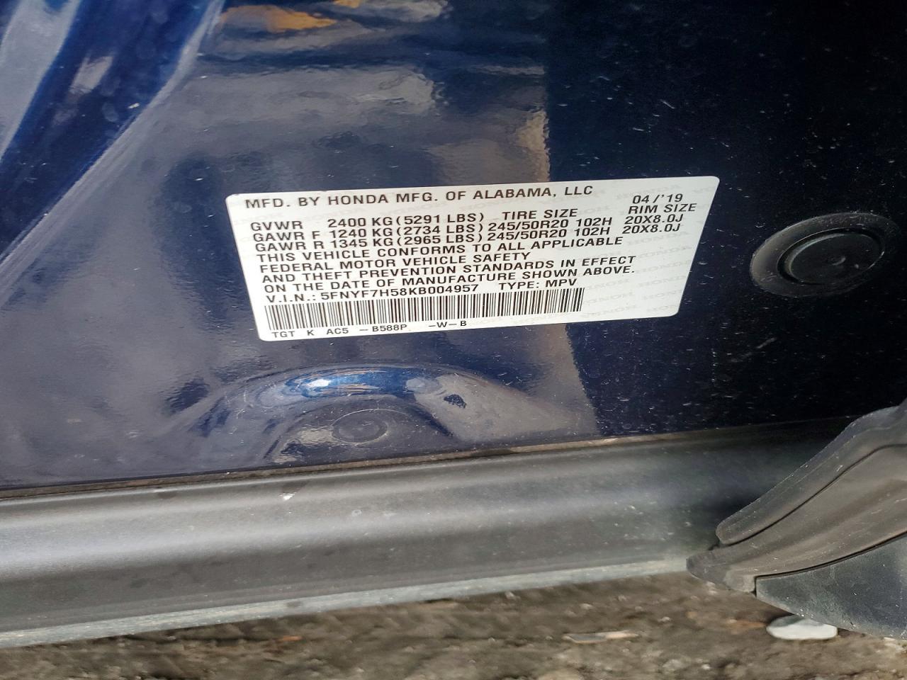 2019 Honda Passport exl
