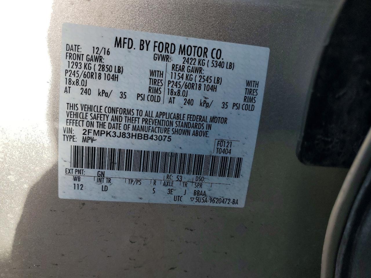 2017 Ford Edge sel