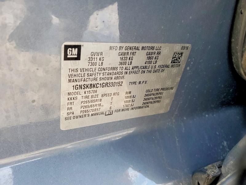 2016 Chevrolet Tahoe K1500 lt