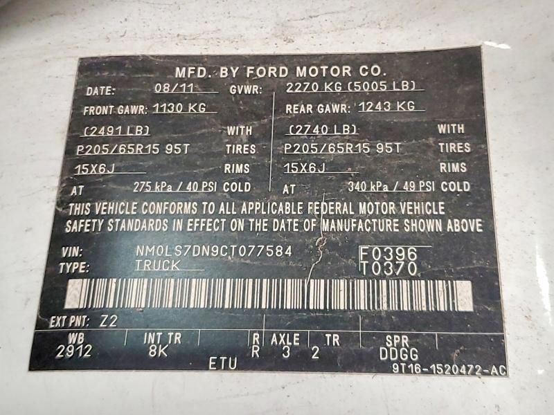 2012 Ford Transit Connect Utility / Service Van