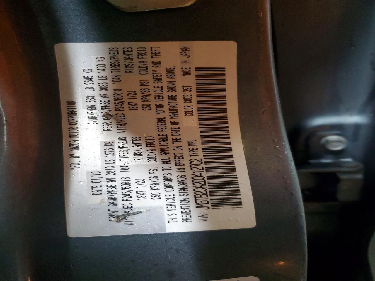 2013 Mazda Cx-9 Touring