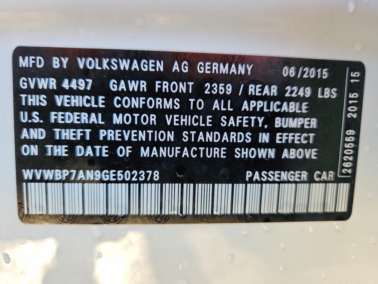 2016 Volkswagen Cc Base