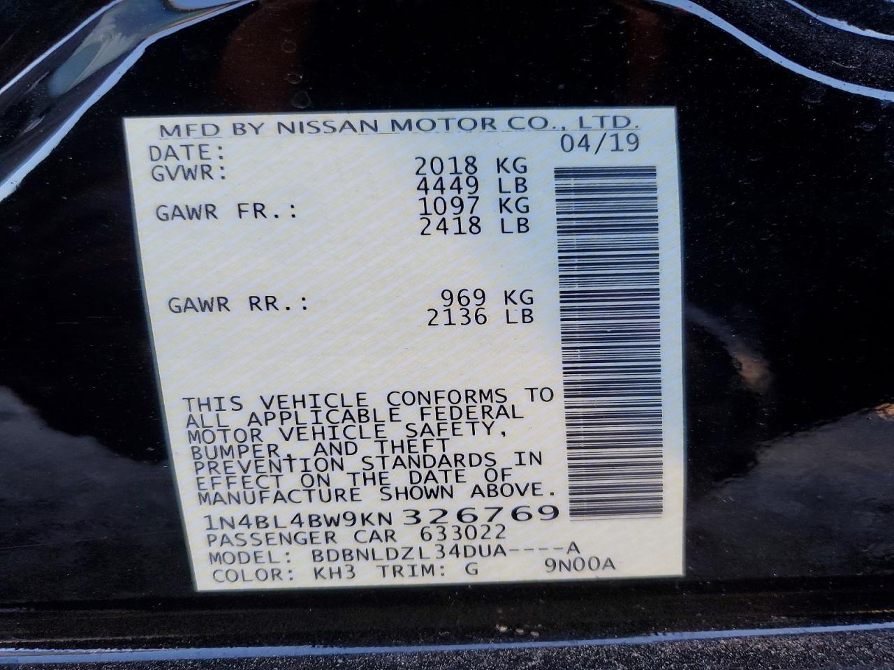 2019 Niss Altima s