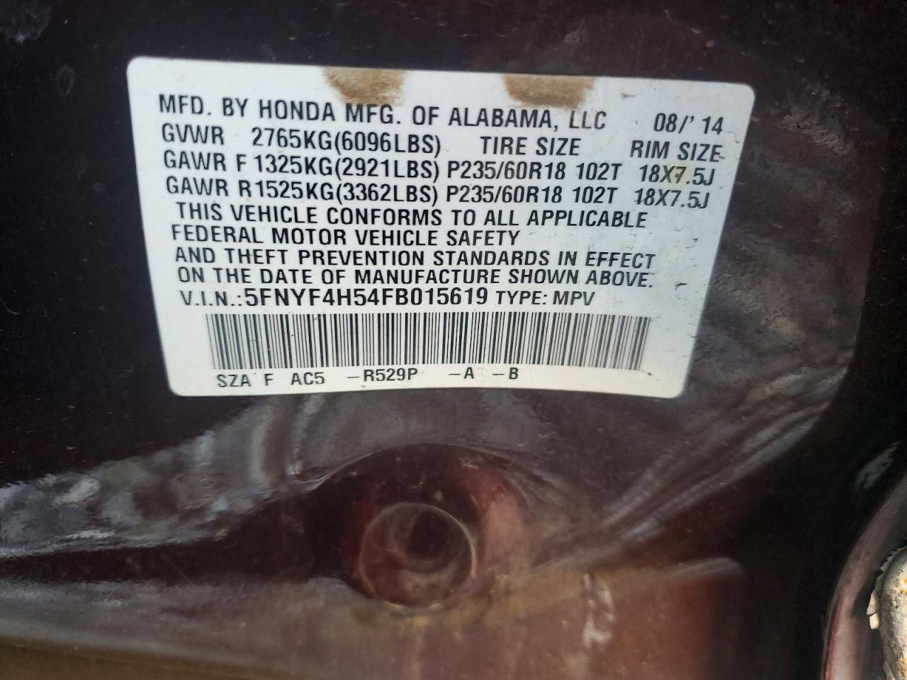 2015 Honda Pilot exl