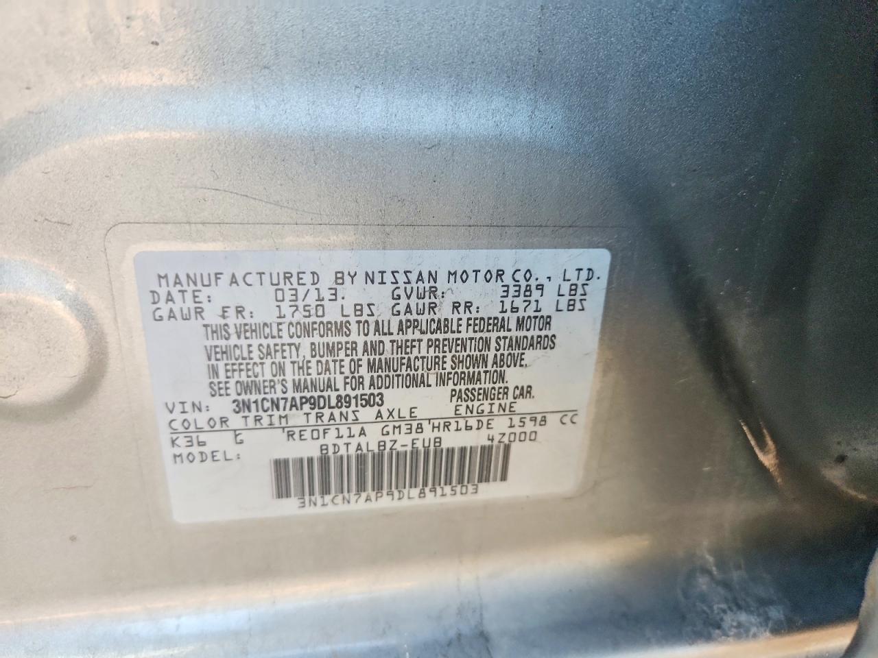 2013 Nissan Versa s
