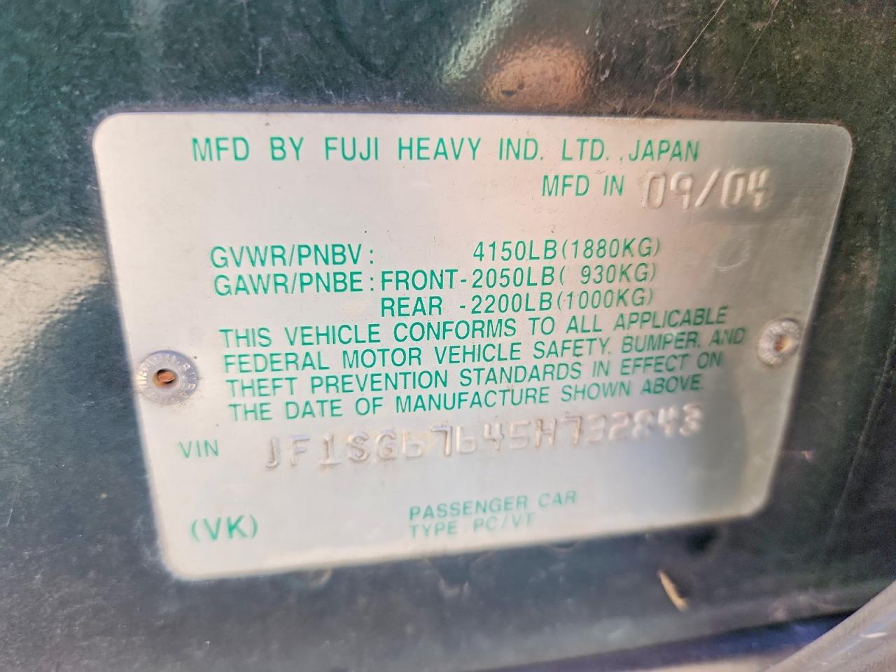 2005 Subaru Forester 2.5xs ll Bean