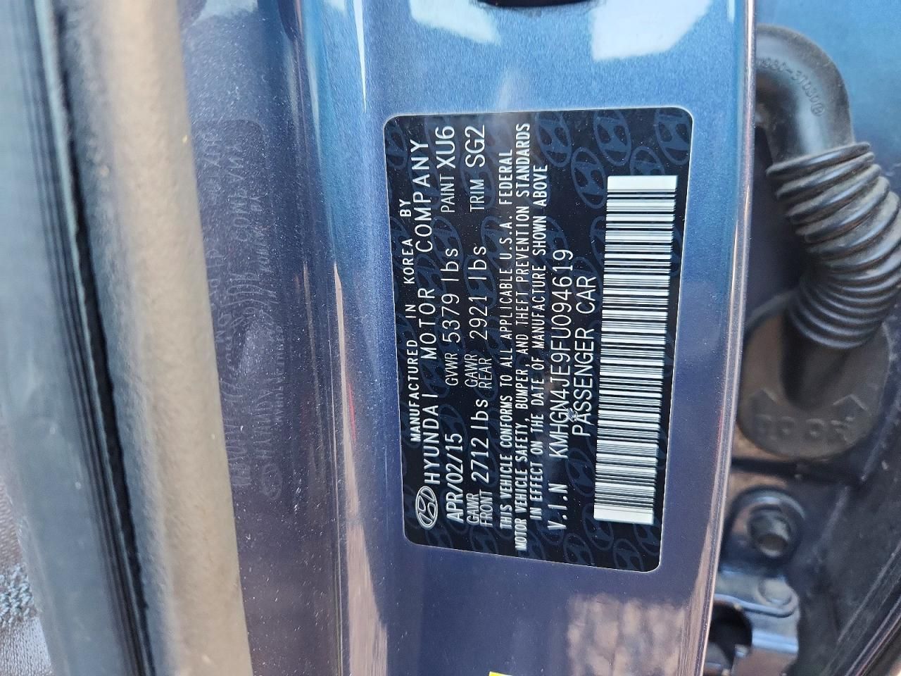 2015 Hyundai Genesis 3.8l