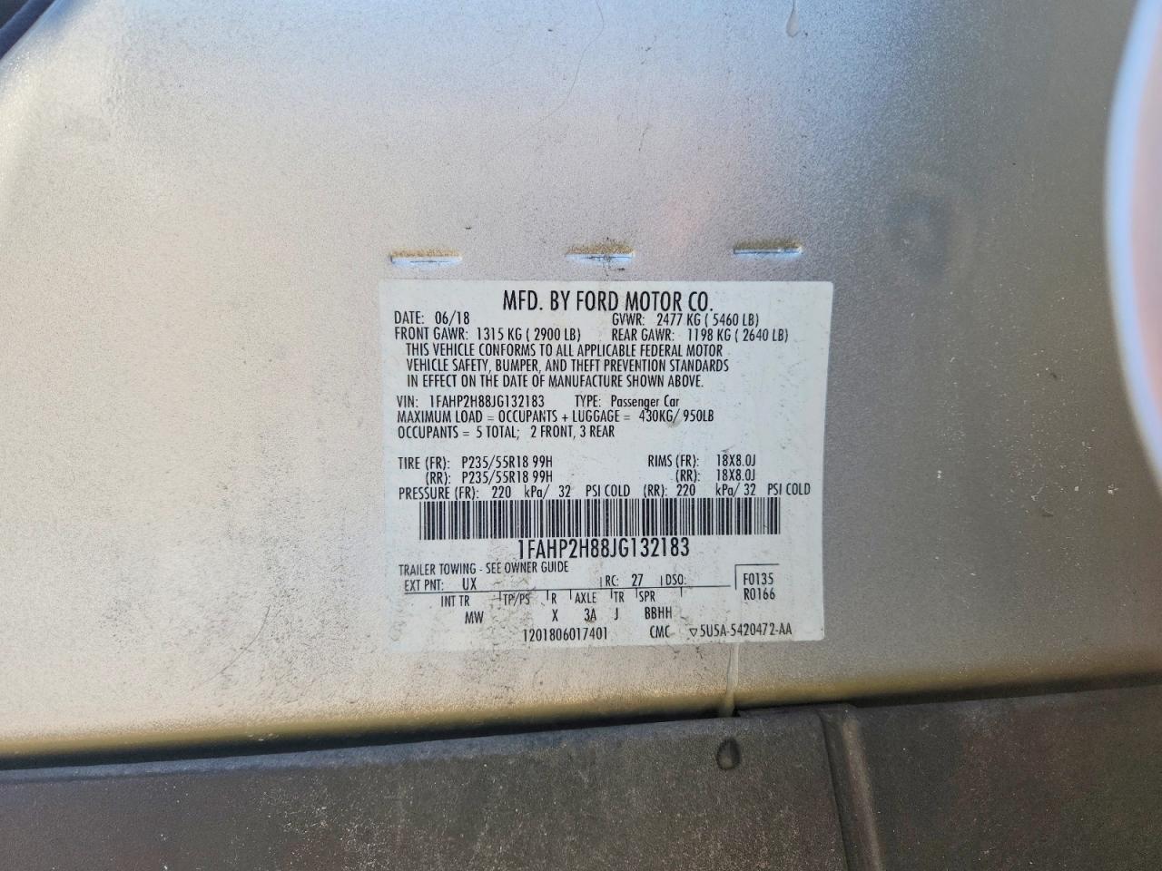 2018 Ford Taurus sel