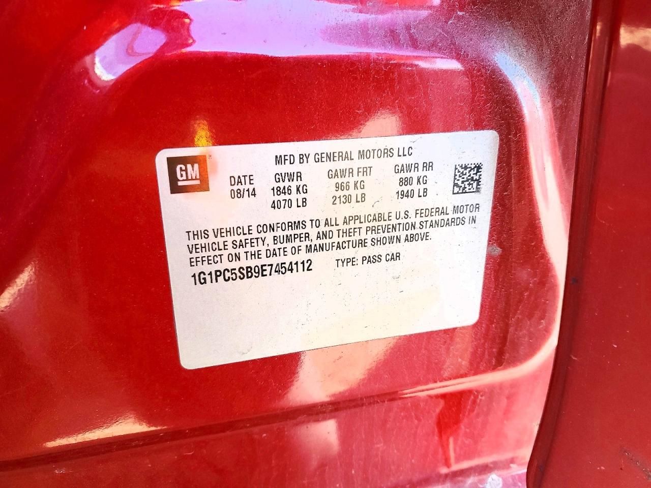 2014 Chevrolet Cruze lt