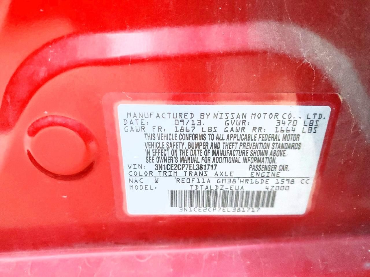 2014 Nissan Versa Note s