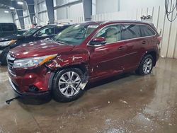 2015 Toyota Highlander xle en venta en Ham Lake, MN