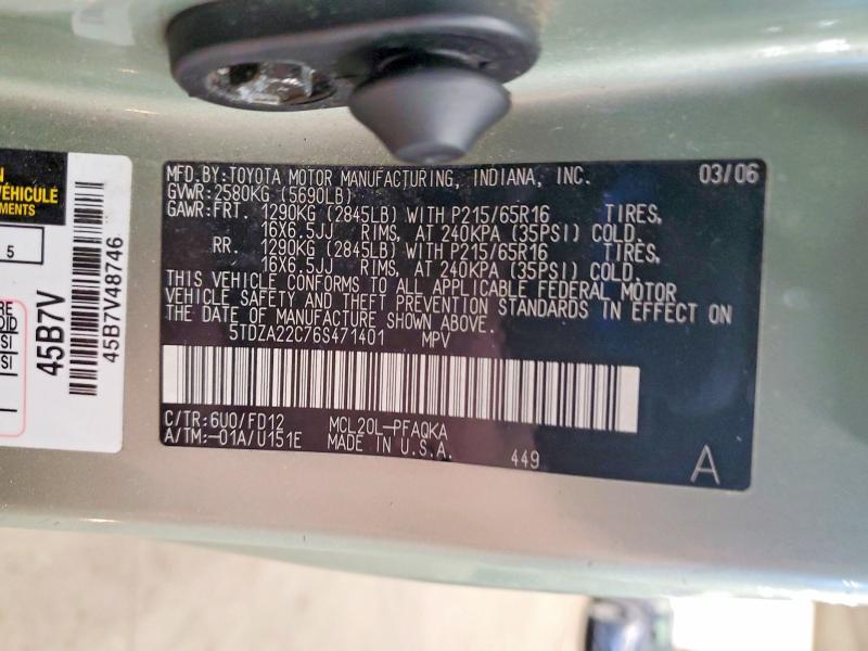 2006 Toyota Sienna xle