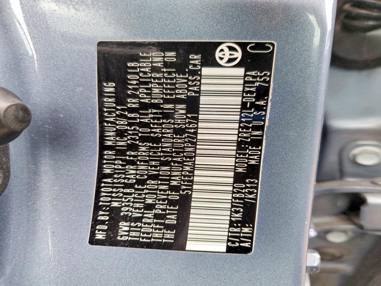 2022 Toyota Corolla le