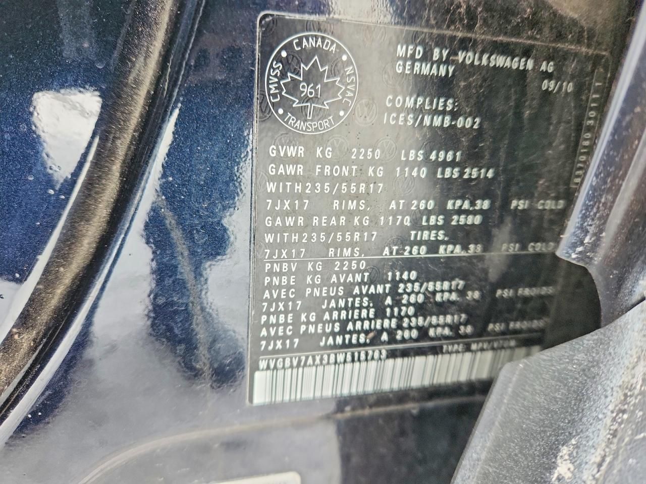 2011 Volkswagen Tiguan s