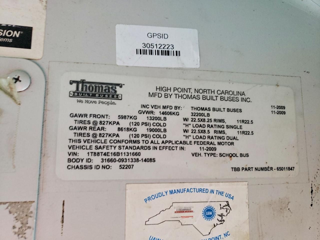 2011 Thomas School Bus-Bus