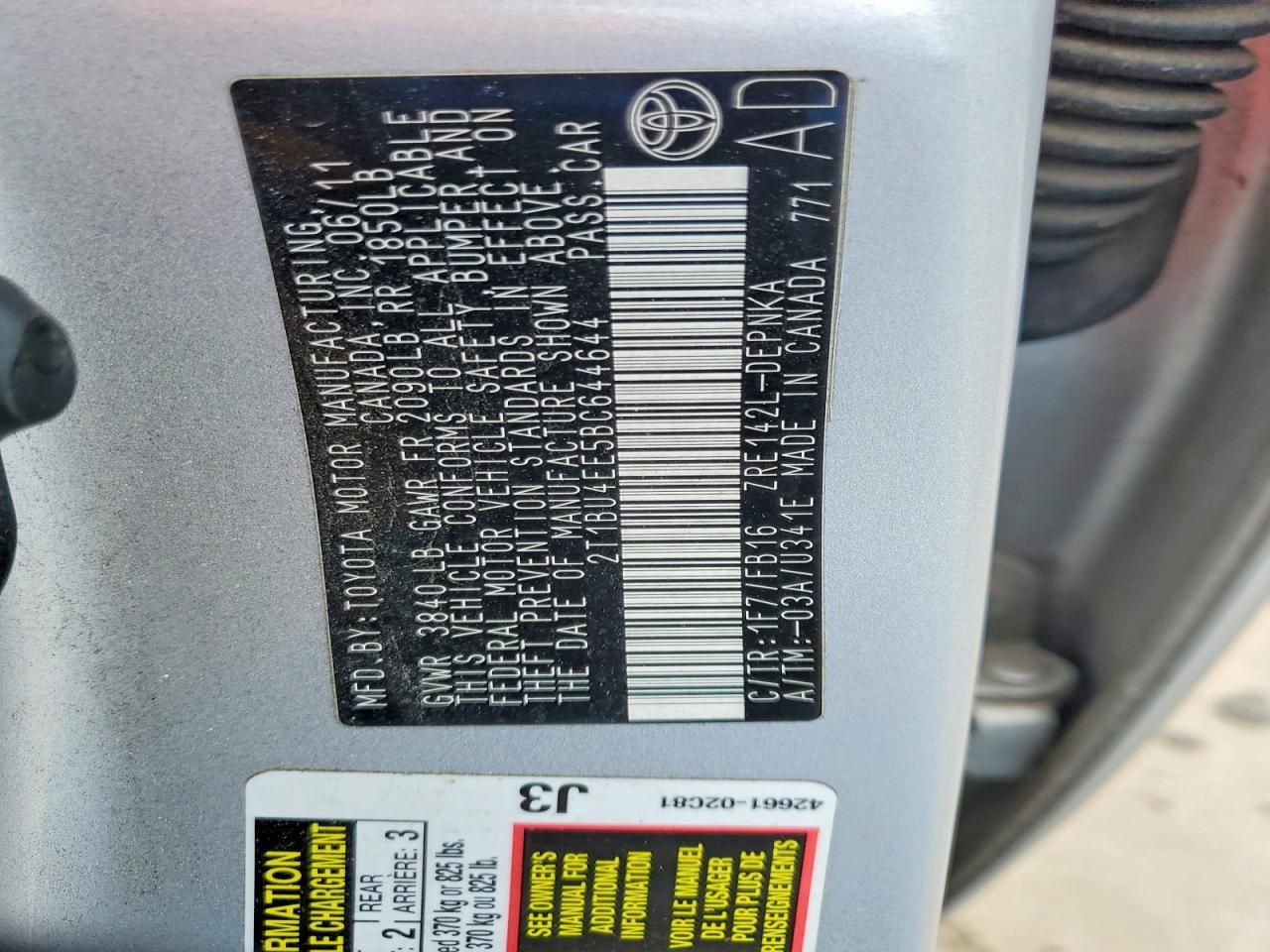 2011 Toyota Corolla Base