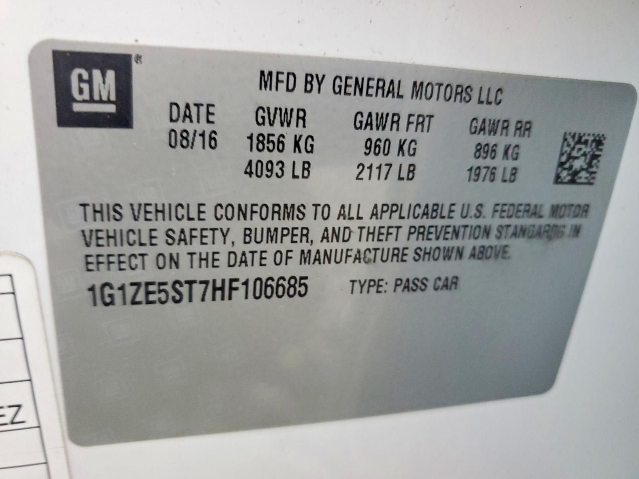 2017 Chevrolet Malibu lt