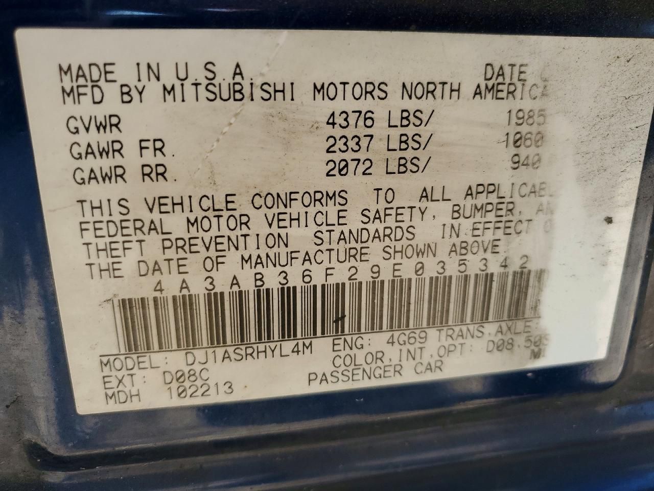 2009 Mitsubishi Galant es