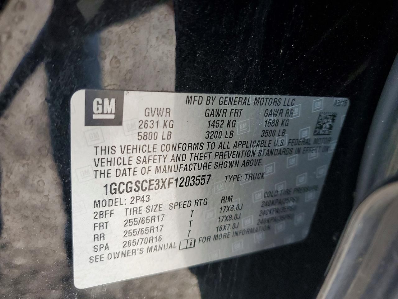 2015 Chevrolet Colorado Z71