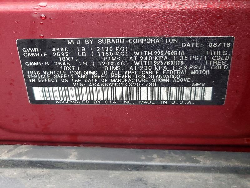 2019 Subaru Outback 2.5i Limited