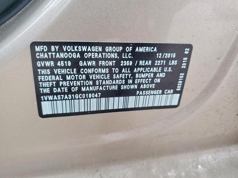 2016 Volkswagen Passat s