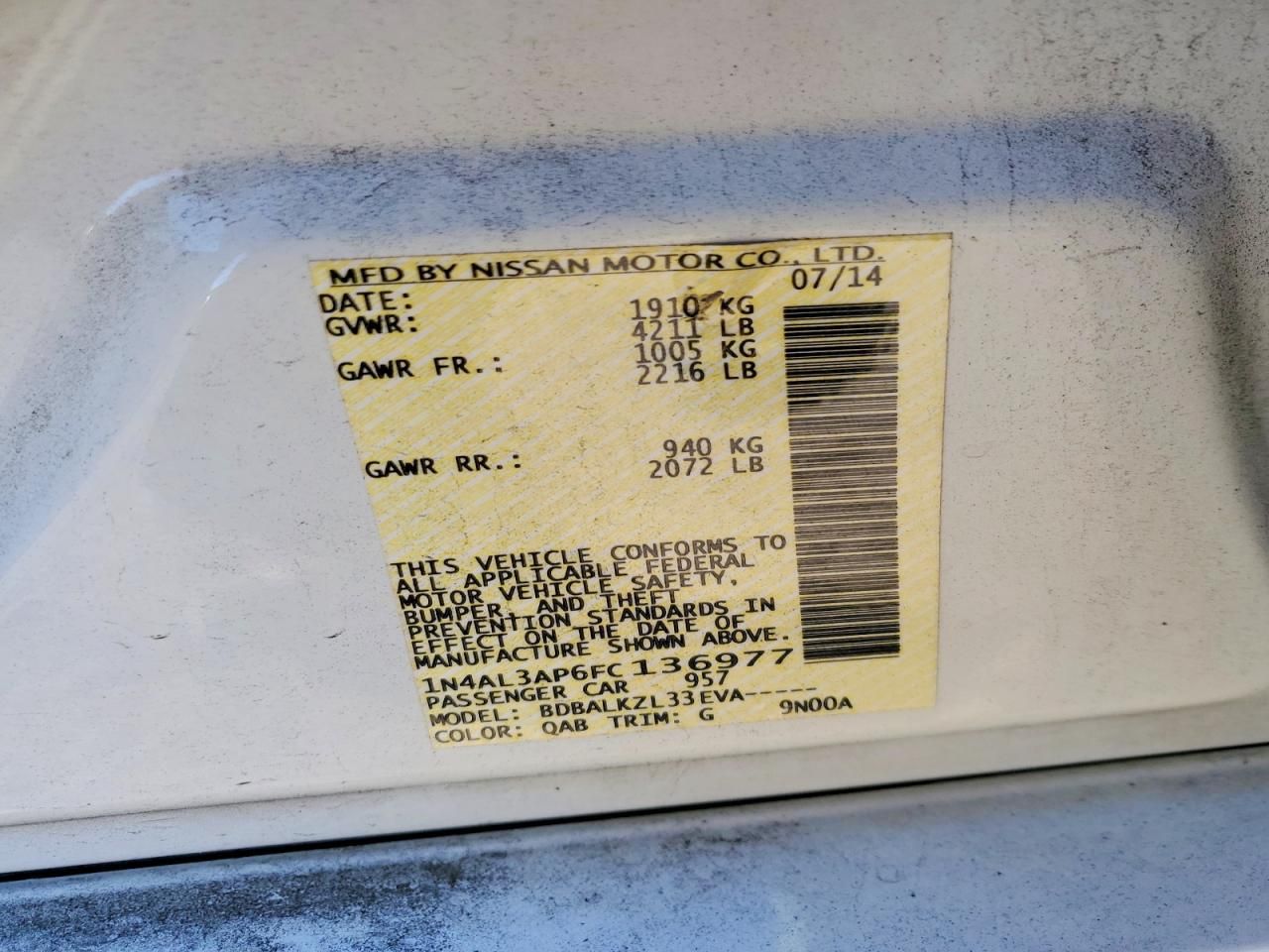 2015 Nissan Altima 2.5