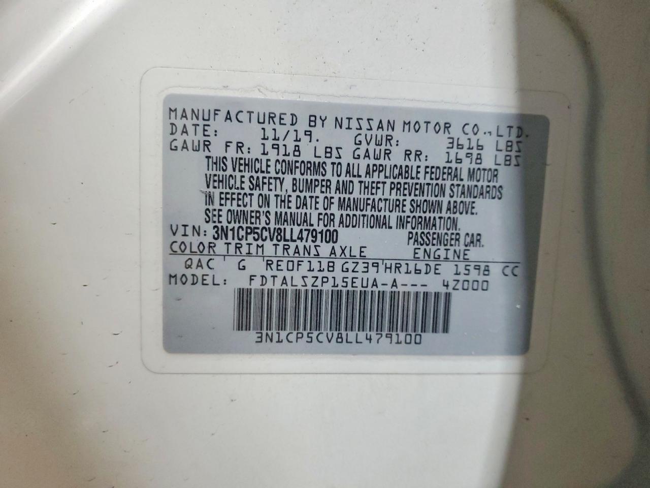 2020 Nissan Kicks sv