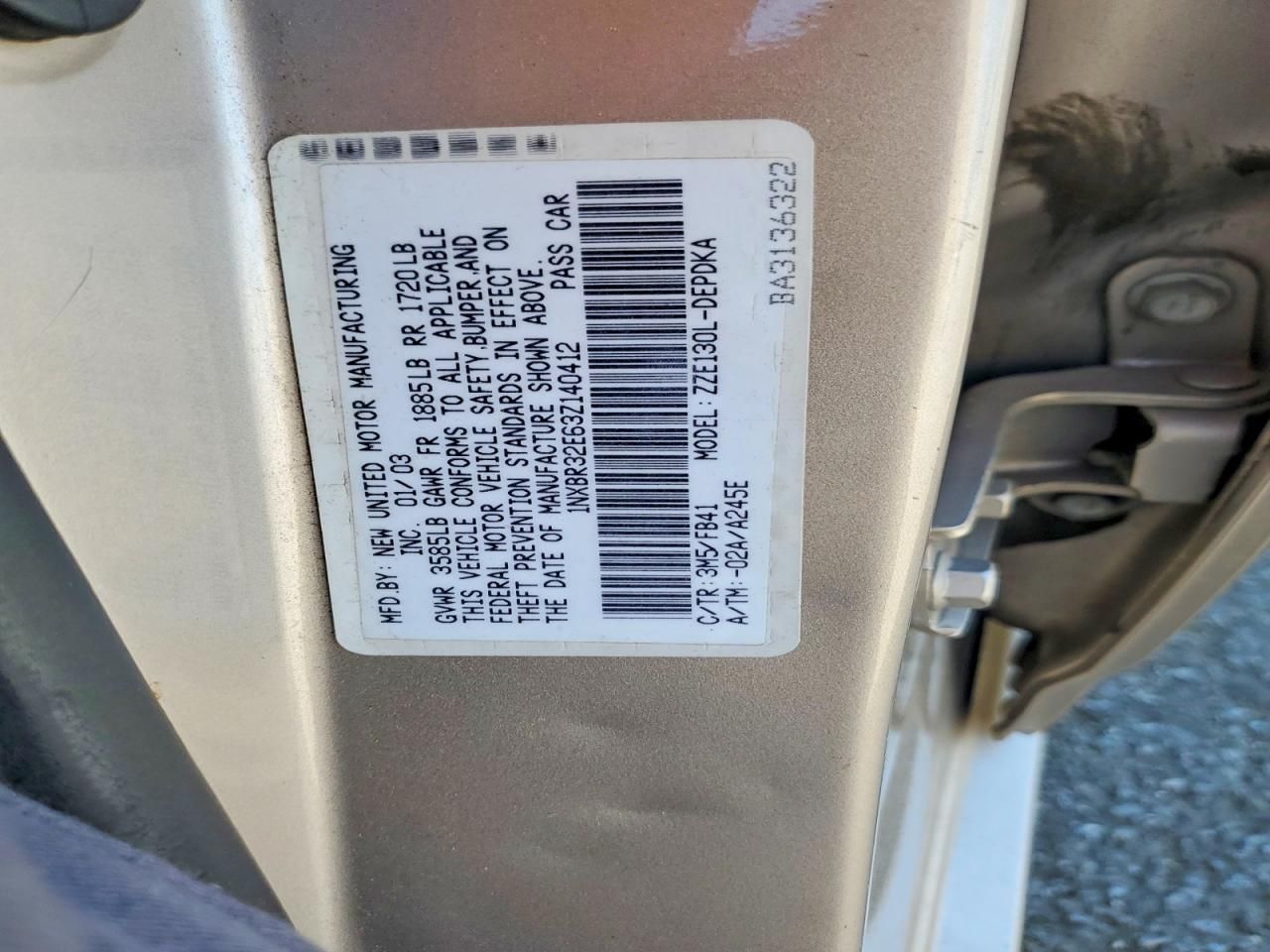 2003 Toyota Corolla ce