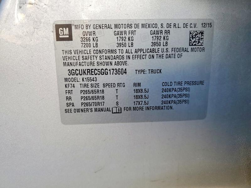 2016 Chevrolet Silverado K1500 lt