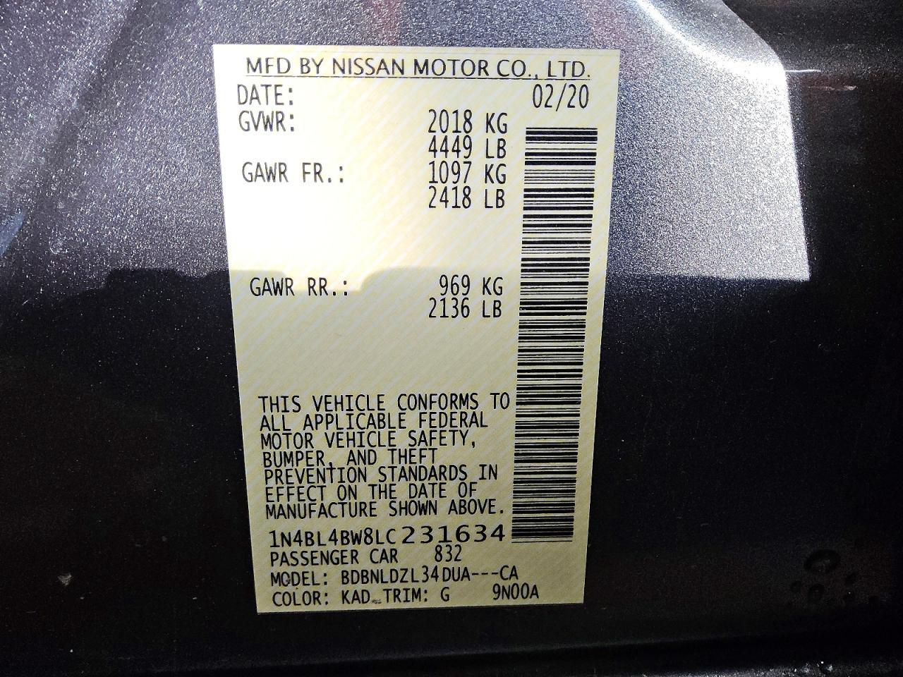 2020 Nissan Altima s