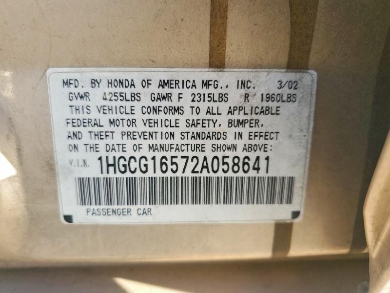 2002 Honda Accord ex