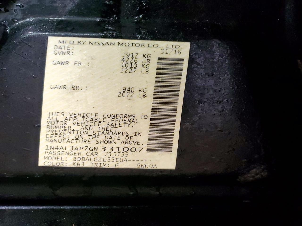 2016 Nissan Altima 2.5