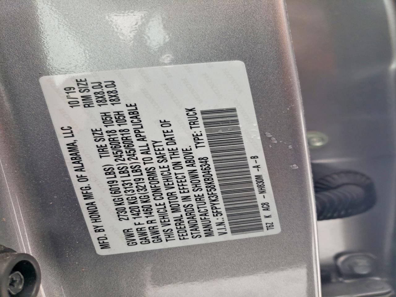 2019 Honda Ridgeline RTL