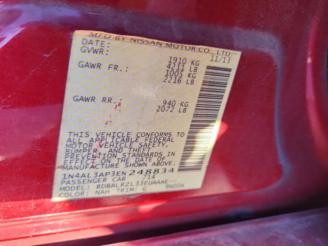 2014 Nissan Altima 2.5 s